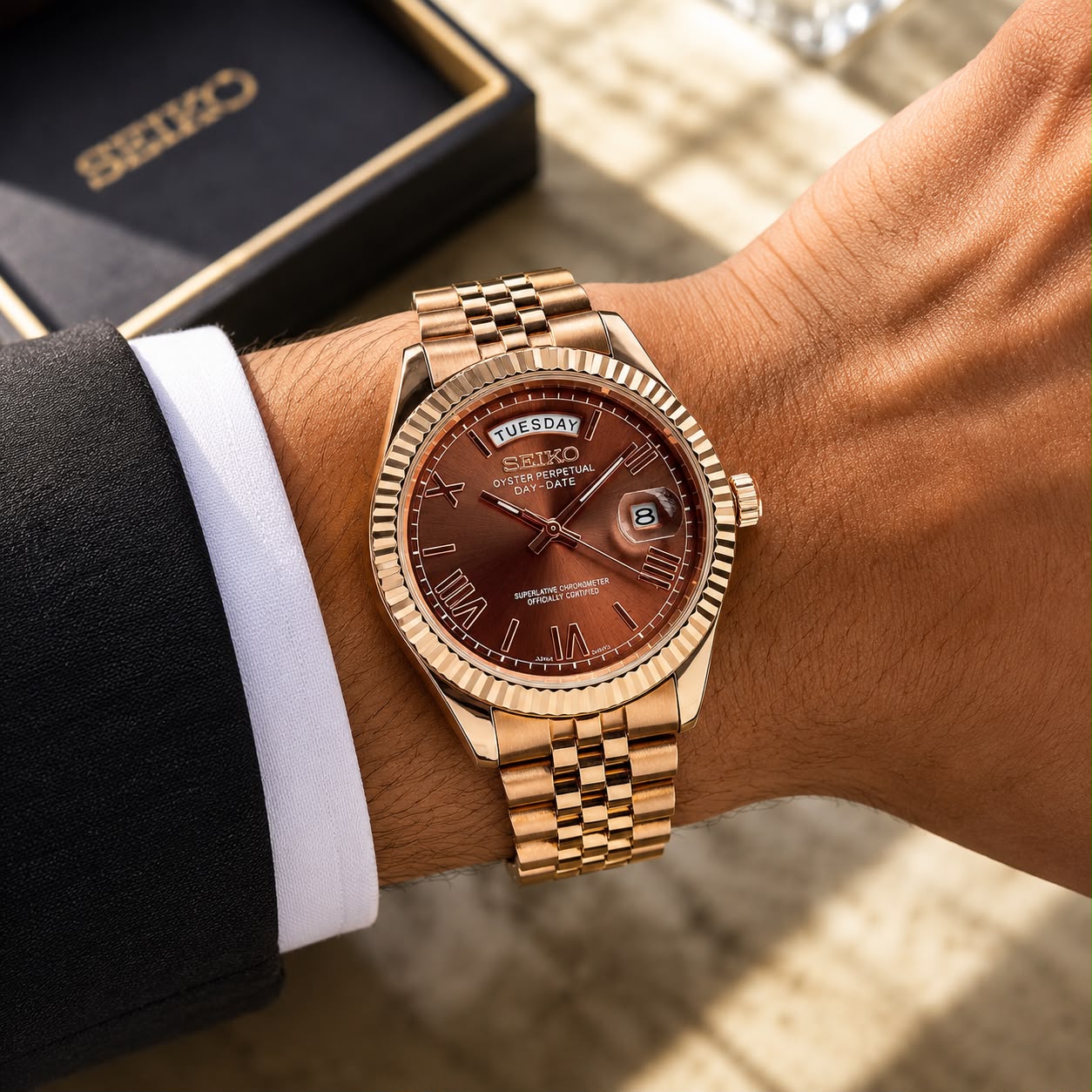 SEIKO DAY-DATE – ROSE-GOLD CLASSIC EDITION